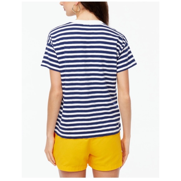 J.Crew Striped Crewneck Short Sleeve Tee Top - Picture 2 of 3